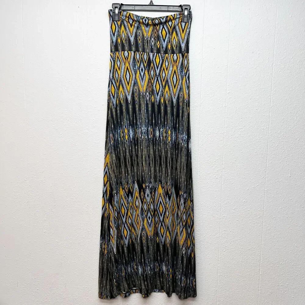 Dna Couture Maxi Skirt Womens Medium Dark Forest Boho Tribal Hippie Party Event